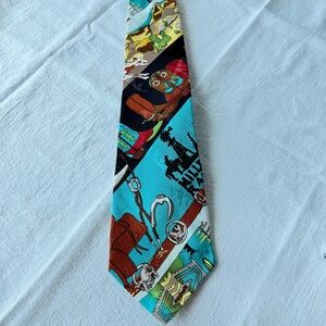 Vintage Nicole Miller Colorful Western Cowboy 🤠 Horse Rodeo Graphic Necktie Silk